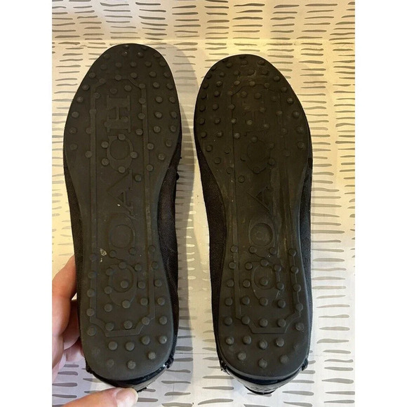 COACH Frida Black Signature Logo Canvas Loafer Size US 8.5 With Bow Detail - Picture 10 of 11